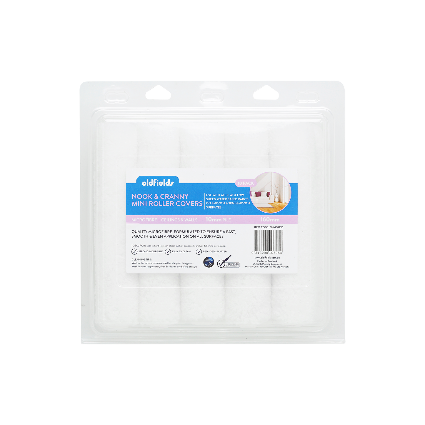 Nook & Cranny Microfiber Door & Trim Rollers (10 Pack) 6", 0.4" Nap image 1