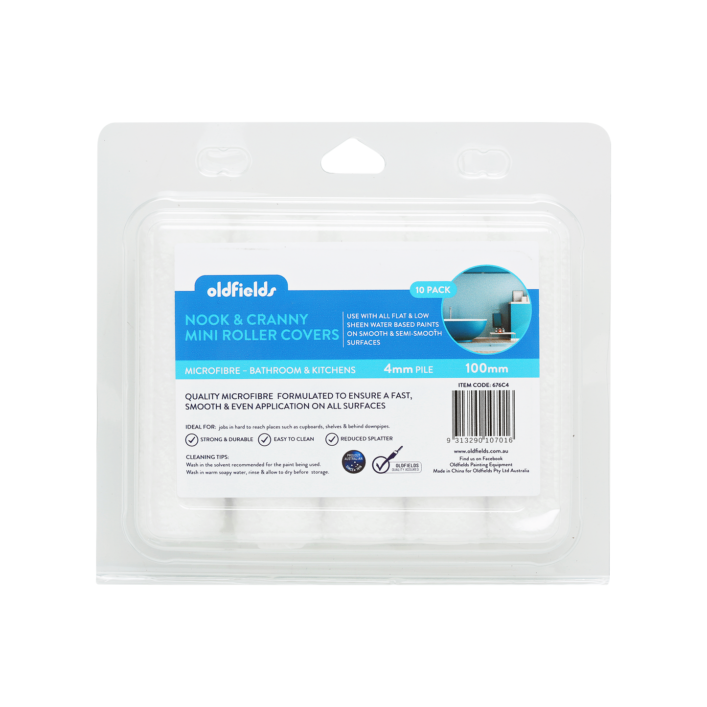 Nook & Cranny Microfiber Door & Trim Rollers (10 Pack) 4", 0.2" Nap image 1