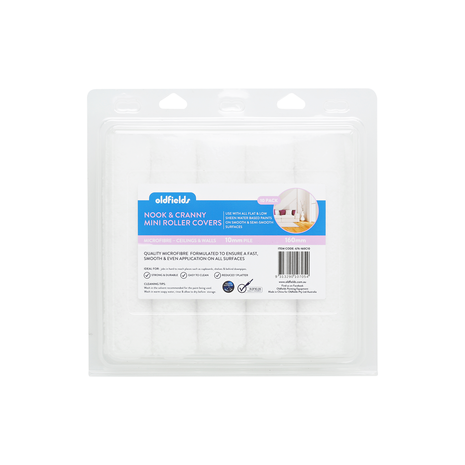 Nook & Cranny Microfiber Door & Trim Rollers (10 Pack) 6", 0.4" Nap image 0